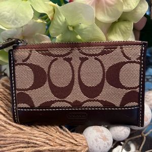 Coach | Accessories | Coach Mini Skinny Id Case Keychain In Signature ...